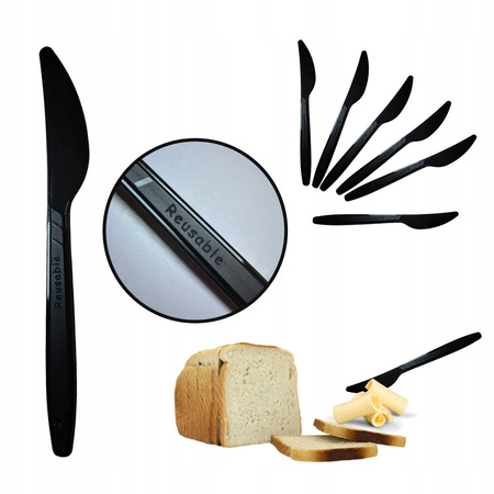 NOŻE CZARNE WIELORAZOWE MOCNE 50SZT