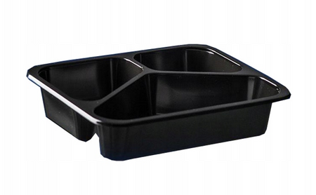 POJEMNIK CATERINGOWY DO ZGRZEWU TRÓJDZIELNY 227x178x50MM 1300ML 50 SZT