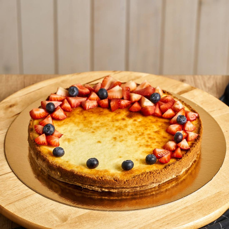 PODKŁAD POD TORT OKRĄGŁY GŁADKI ZŁOTO-CZARNY fi26cm a1szt