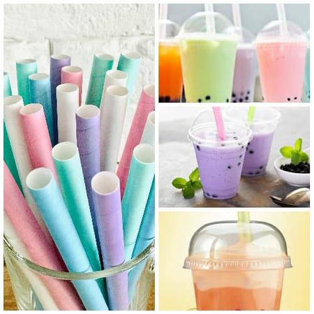 SŁOMKA PAPIEROWA BUBBLE TEA KOLOR 200SZT