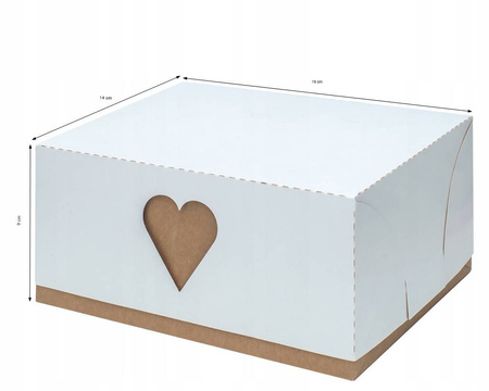 PUDEŁKO NA CIASTO 19x14x9CM wzór PS50 SERCE a10szt