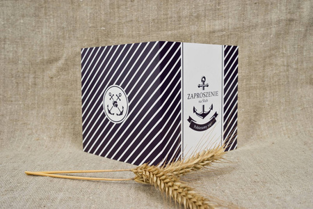 ZAPROSZENIA ŚLUBNE Z KOPERTAMI WZÓR KOTWICA 10SZT