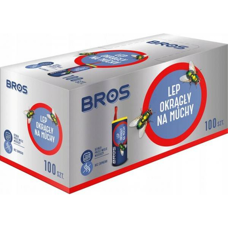 BROS LEP NA MUCHY MUSZKI OKRĄGŁY TAŚMA 10szt