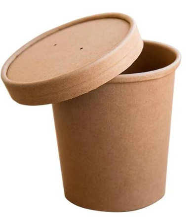 MISKA 50szt + WIECZKO 50szt PAP. KRAFT/BIAŁE - ZUPA 500ml 115MM