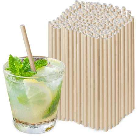 Słomka papierowa prosta KRAFT 6/20 a100szt