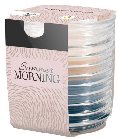 Bispol Świeca trójkolor w szkle LETNI PORANEK