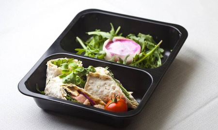 POJEMNIK CATERINGOWY DO ZGRZEWU DWUDZIELNY 227x178x50MM 1350ML 50 SZT