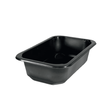 Pojemnik obiadowy, cateringowy połówka do zgrzewu 178x113x50mm, czarny 600ml, niedzielony, gładki op. 80szt