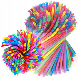 SŁOMKA PLASTIKOWA PROSTA MIX KOLORÓW 7X240MM a500szt