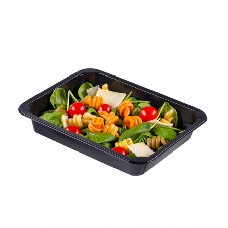 POJEMNIKI CZARNE DO ZGRZEWU NIEDZIELONE 650ML 187/137/36 640SZT