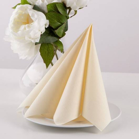 SERWETKI FLIZELINOWE AIRLAID KREMOWE 40x40CM 50SZT