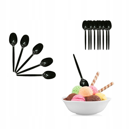 ŁYŻECZKI CZARNE WIELORAZOWE MOCNE 50SZT