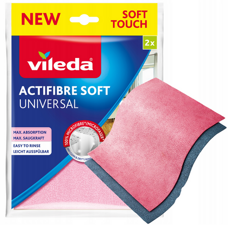 VILEDA ŚCIERKI ACTIFIBRE SOFT 2SZT + PUCERKA OKIENNA 1SZT