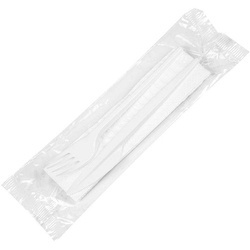 ZESTAW SZTUĆCÓW PLASTIKOWYCH NÓZ+WIDELEC+SERWETKA a1szt