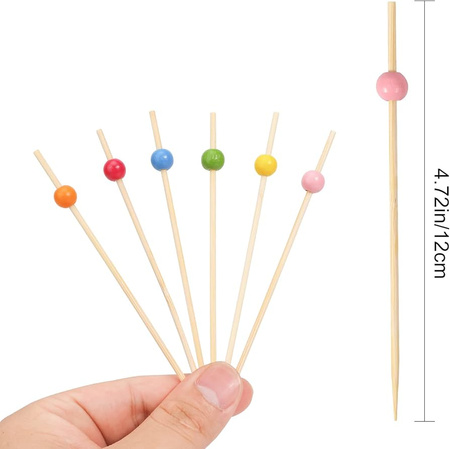 WYKAŁACZKI DREWNIANE BANKIETOWE KULKA MIX KOLOR 12CM 100SZT