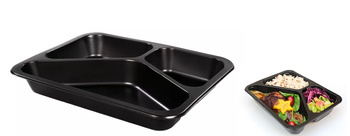 POJEMNIK CATERINGOWY DO ZGRZEWU TRÓJDZIELONY 227x178x30MM 500ML 50 SZT