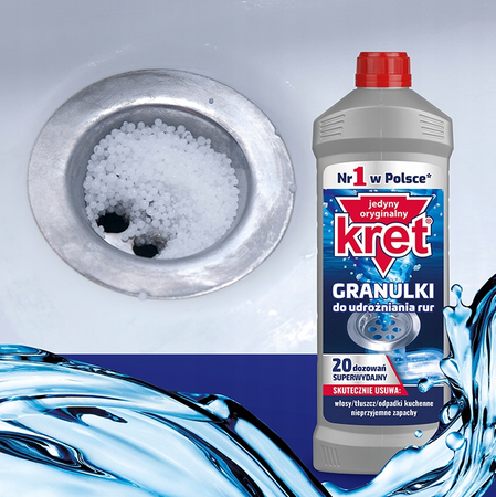 UDRAŻNIACZ DO RUR KRET GRANULKI 800G