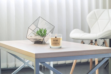 Świeca eko z drewnianym knotem ŚCIĘTA RÓŻA 300G