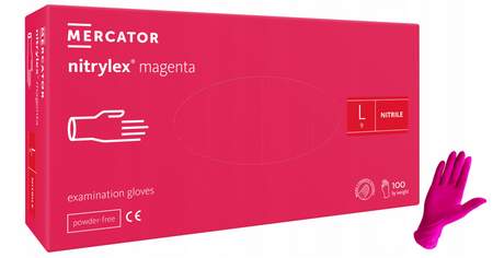 RĘKAWICE NITRYLOWE RÓŻOWE ROZMIAR L 100 SZT