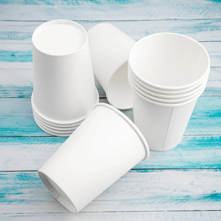 KUBEK DO KAWY PAPIEROWY BIAŁY 180ML 100SZT
