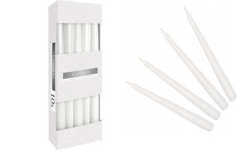 ŚWIECA STOŻKOWA ŚWIECZKA STOŁOWA BIAŁA 10szt