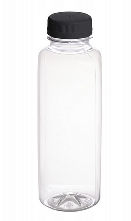 Butelki kwadratowe plastikowe 300ml z nakrętką a10