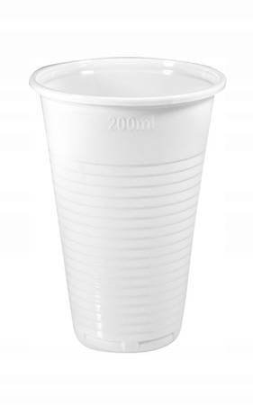 KUBEK PLASTIKOWY JEDNORAZOWY BIAŁY 200ML a100szt