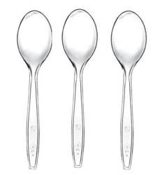 ŁYŻKA PLASTIKOWA WIELORAZOWA TRANSPARENTNA a50szt