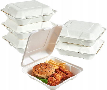 MENU BOX OPAKOWANIE OBIADOWE Z TRZCINY 2 DZIELNE 230X205X70 1200ML A50