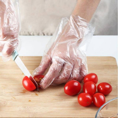 RĘKAWICE OCHRONNE HDPE FOLIOWE ZRYWKI MOCNE 13mikr. L