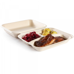 CHINET POJEMNIK OBIADOWY TRÓJDZIELNY Z TRZCINY CUKROWEJ 235/227/9 1600ML