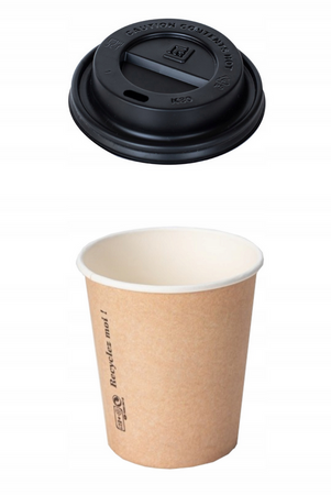 Wieczko do kubka papierowego CZARNE 250ml FI80 KAWA a100szt