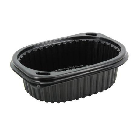 Pojemniki do dań muszelka karbowana czarna mocna 350ml 80szt