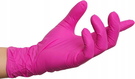RĘKAWICE NITRYLOWE RÓŻOWE ROZMIAR L 100 SZT