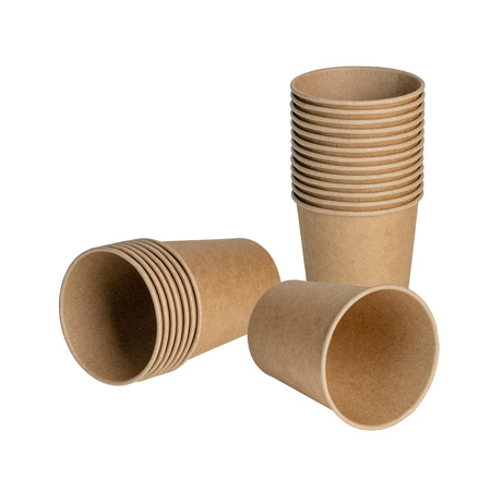 Kubek papierowy do kawy KRAFT mocny na ciepłe i zimne napoje 180ml 50szt