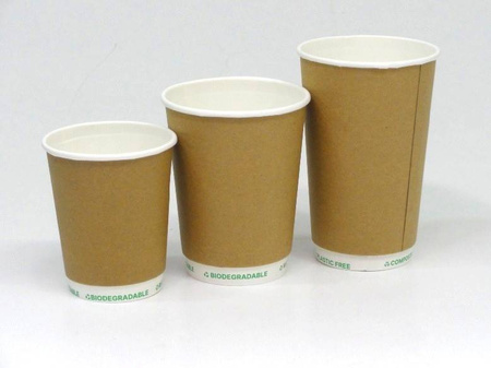 KUBEK PAPIEROWY DWUWARSTWOWY DO KAWY KRAFT/BIAŁY 250ML 25SZT