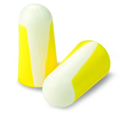 Zatyczki stopery do uszu BIAŁO-ŻÓŁTE wkładki przeciwhałasowe 100szt