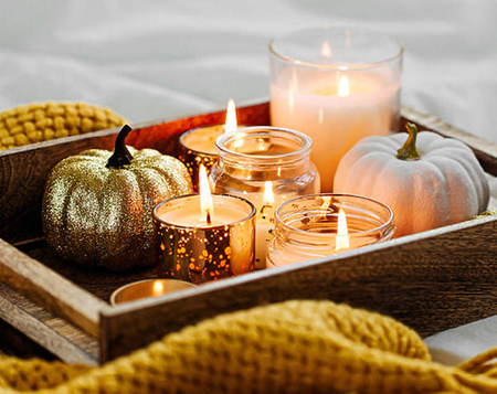 Bispol Świeca trójkolor w szkle LETNI PORANEK