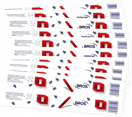 BROS LEP PŁASKI NA MUCHY KOMARY OWADY 10 sztuk