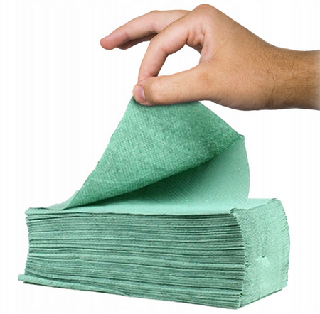 RĘCZNIK PAPIEROWY SKŁADANY ZZ ZIELONY 200 LISTKÓW