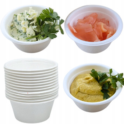 POJEMNIKI NA SOS Z TRZCINY CUKROWEJ 60ML 100 SZTUK