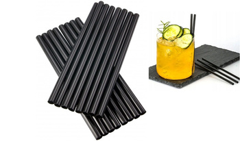 SŁOMKA PLASTIKOWA PROSTA CZARNA 7X150MM a500szt