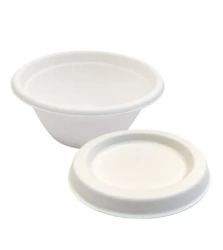 POJEMNIKI NA SOS Z TRZCINY CUKROWEJ 60ML + WIECZKA Z TRZCINY CUKROWEJ 60ML 100SZT