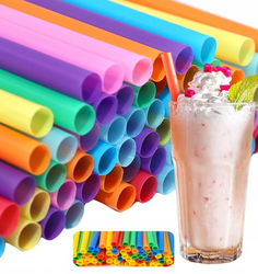 SŁOMKI PROSTE KOLOROWE PLASTIKOWE 15CM 500SZT