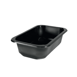  Pojemnik obiadowy, cateringowy połówka do zgrzewu 178x113x40mm, czarny 500ml, niedzielony, gładki op. 80szt