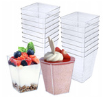 Pojemniki plastikowe do deserów FINGER FOOD SPACE4 kateringowe 200ml 24 szt