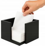 Dyspenser bambusowy czarny do serwetek 24x24cm podajnik serwetnik dozownik