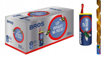 BROS LEP NA MUCHY MUSZKI OKRĄGŁY TAŚMA 100SZT