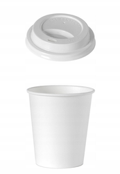 KUBEK PAPIEROWY JEDNORAZOWY DO KAWY BIAŁY 200ML 2X50SZT+WIECZKA BIAŁE FI80 100SZT