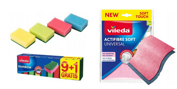  ZESTAW VILEDA ZMYWAKI KUCHENNE 9+1 + ŚCIERKA ACTIFIBRE SOFT